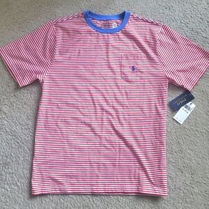 *NWT* Size 18-20 Polo Ralph Lauren Red Striped Crew Neck Short Sleeve T-Shirt